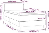 vidaXL Boxspring met matras stof zwart 90x200 cm