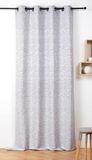 LINDER Gordijn met Engels Inspiration Tweeds motief – rustieke stijl – afwerking met oogjes – kleur onweersblauw en wit – afmetingen 140 x 240 cm – 89% polyester 11% linnen – collectie Harris