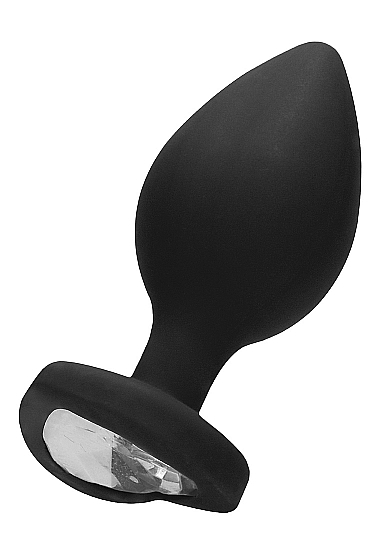 Ouch! Diamond Heart Butt Plug - Extra Large - Black