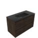 Saniclass Holz Pure Badkamermeubelset - 100x45x62cm - Vygo keramische wastafel zwart - 1 wasbak - 1 kraangat - 2 lades - mat eiken charcoal (hout) SW1420788/SW761656