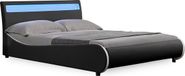 en.casa Valencia - LED - Bedframe kunstleer 180x200 cm zwart