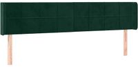 vidaXL Hoofdbord - met - randen - 203x16x78/88 - cm - velours - donkergroen