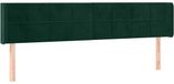 vidaXL Hoofdbord - met - randen - 203x16x78/88 - cm - velours - donkergroen