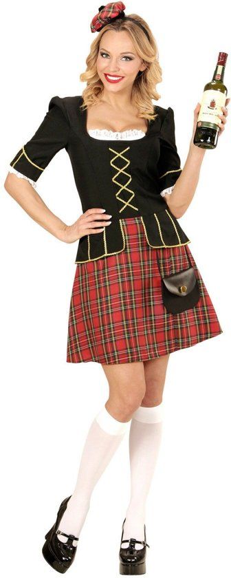 Widmann Tartan Lady Schotse Vrouw Small Carnaval Kostuum Verkleedkleding