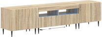 vidaXL Meuble TV 3 pièces LED ZWOLLE Sonoma Eiken Bois composite