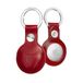 TORRO Porte-clés compatible avec AirTag : Étui en cuir véritable avec anneau en métal brossé (Rouge)