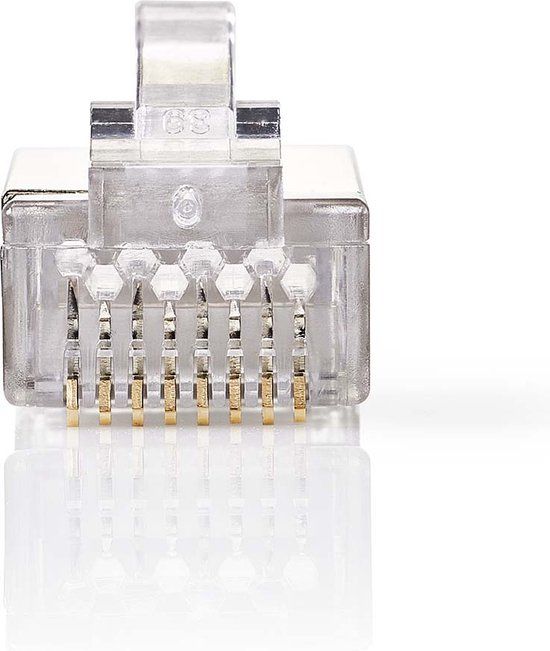 Nedis RJ45-Connector - Male - Stranded STP CAT6 - Recht - Verguld - 10 Stuks - Polycarbonate - Transparant - Doos