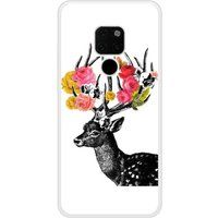Huawei Bedrukt siliconen hoesje compatibel met Mate 20 Cerf fleurs