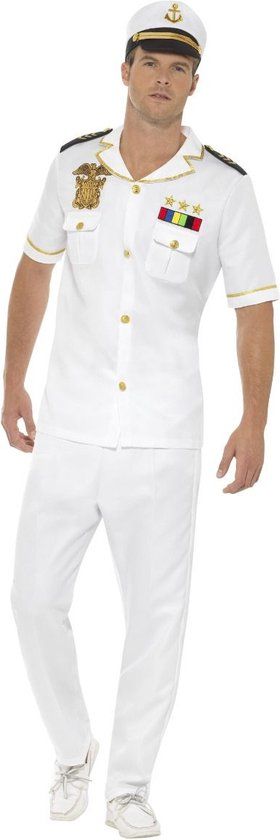 Wit Kapitein Kostuum voor Mannen - XL - Polyester - Handwasbaar