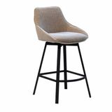 Giga Meubel Barstoel Roos - Stof/Metaal - Taupe - Set van 2
