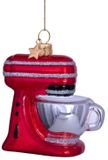 Vondels Boule de Noël - Robot de Cuisine 8.5cm en Verre, Rouge