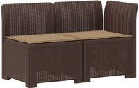 vidaXL Tuinbank met Kussens Rieten Look PP Bruin