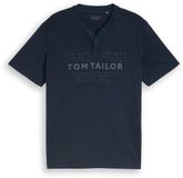 Tom Tailor T-shirt Henley en aspect usé - Taille XL - bleu capitaine ciel