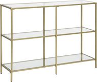 Vasagle Gouden Bijzettafel met Gehard Glasplaten LGT27G