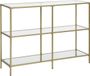 Vasagle Table d'appoint dorée avec plateaux en verre trempé LGT27G