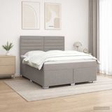 vidaXL Boxspringbed met matras met hoofdeinde Taupe 180 x 200 cm Stof