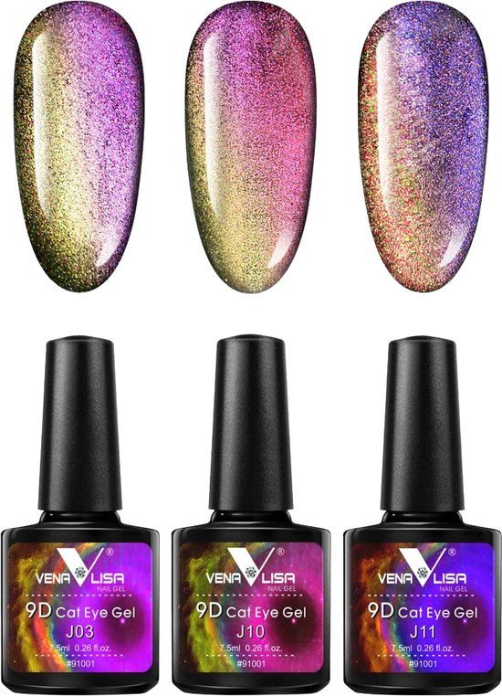 Venalisa Cat Eye Gellak Set - 22.5 ml (3x 7.5 ml) - Cat Eye (Set)