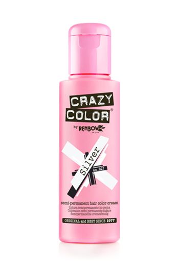 CRAZY COLOR Silver Hair Dye - 100 ml - Semi-Permanent - Silver