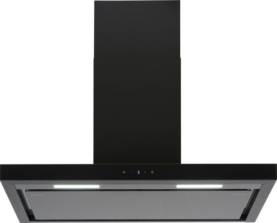 Everglades EVCH9845B - 90CM Black Wall Hood with 800M3/H Motor, Carbon Filters & 5 Year Warranty