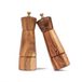 Moulins à sel et à poivre Bol - Céramique et Acier inoxydable - 2 Pièces - Bois d'acacia - 16,5 cm