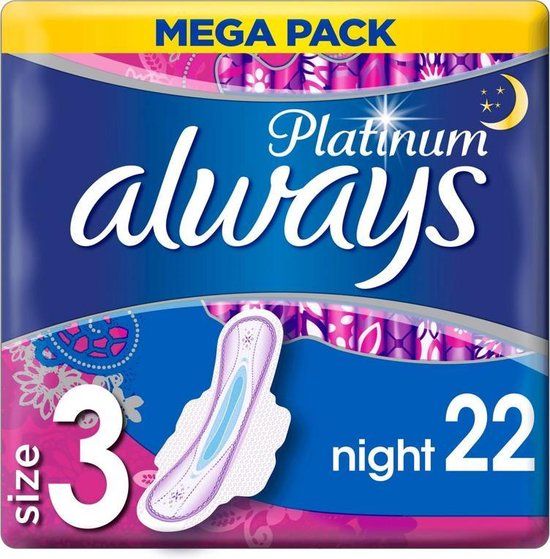Always Maandverband Platinum Night met vleugels - 22 verbanden