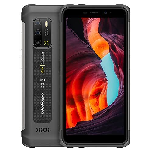 Ulefone Armor X10 Pro Outdoor Smartphone zonder abonnement, 20 MP onderwatercamera, Helio P22 4 GB + 64 GB, 5,45 inch IP68 waterdicht mobiele telefoon Android 11, 5180 mAh batterij, 3-kaartsleuf, gezichtsontgrendeling NFC grijs