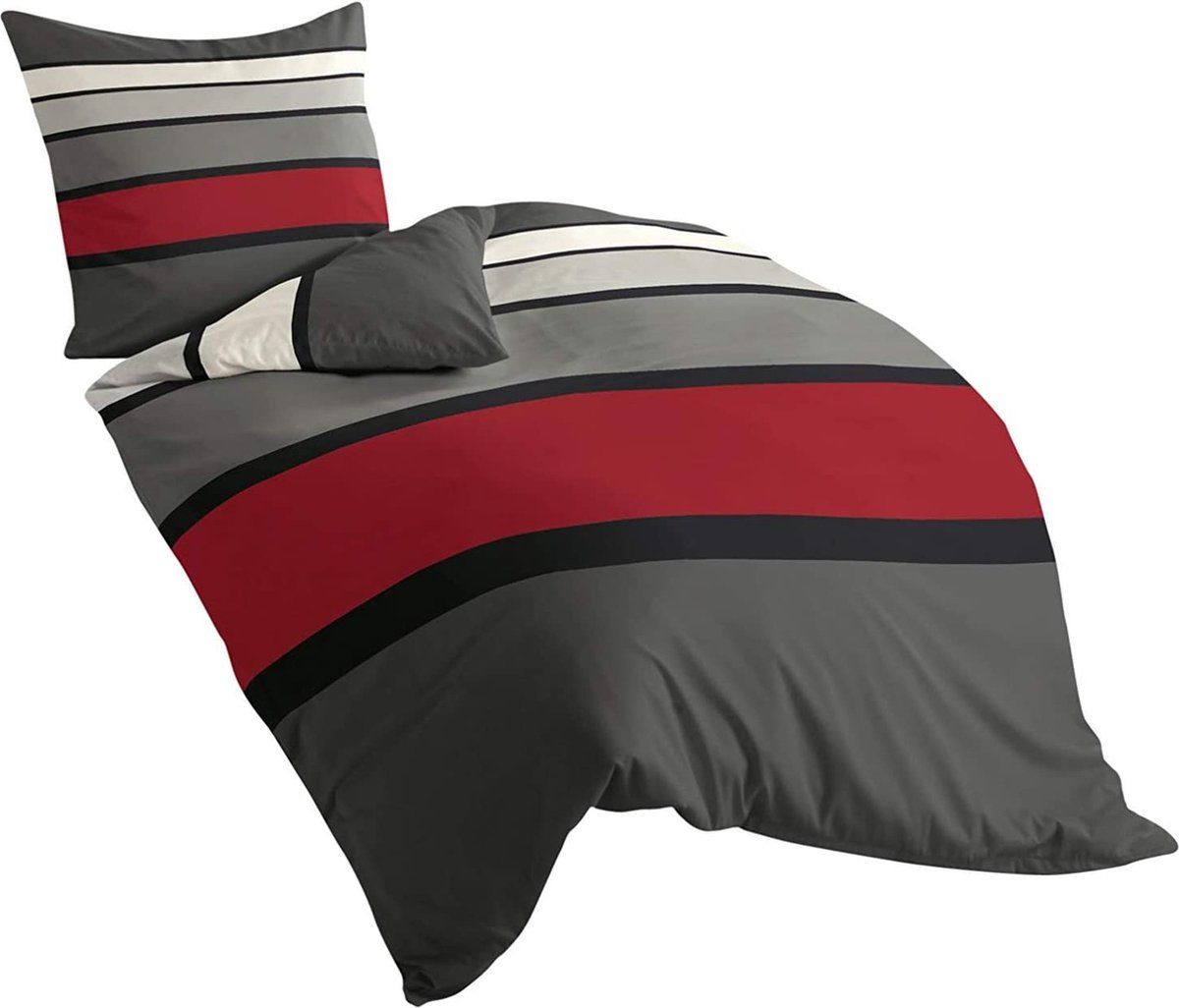 Bierbaum Bierbaum bedlinnen 4757, maco satijn, rood 155x220 + 80x80 cm