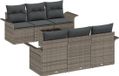 vidaXL Tuinbank Set 7-delig Grijs Polywood