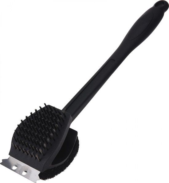 VAGGAN Barbecue schoonmaakborstel 3-in-1 38 cm - Zwart