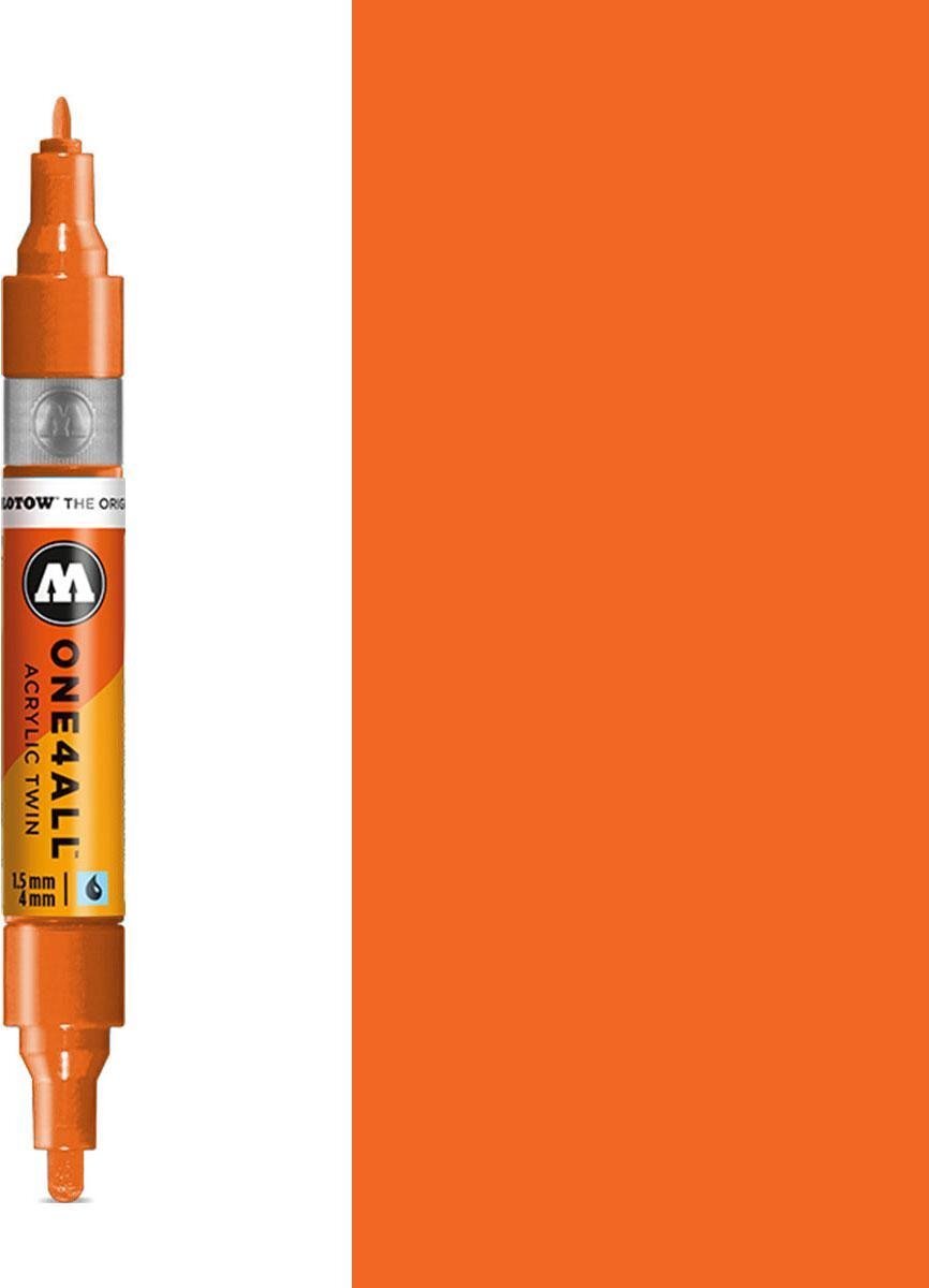 Molotow One4All Premium Acrylic TWIN Marker 1,5 + 4mm - 085 Dare Orange