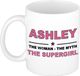 Bellatio Decorations naam cadeau mok - Ashley - Woman Myth Supergirl - koffiemok - 300 ml - collega - moederdag