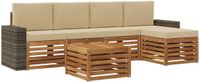vidaXL Bankenset 6-delig Natuurlijk en Beige