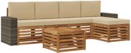 vidaXL Ensemble de canapés 6 pièces Naturel et Beige