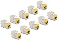 Delock Keystone Module RJ45 vers LSA Cat.6A sans outil jaune set 10 pièces