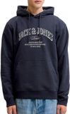 JACK & JONES JJEDENVER LOGO SWEAT HOOD SN Heren Trui Navy Blazer XL