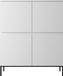 Selsey Bemmi - Hoge Dressoir - 100 cm - Wit met zwarte poten