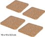 Alessandro Onderzetters voor glazen - 4x - vierkant - kurk - 10 x 10 cm
