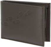 oxmox Leren portemonnee Leather RFID Protect Pocketbörse Footsteps 2.0 Embossed Brown donkerbruin
