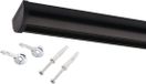 Sans marque Rail de rideau sur mesure - Tringle à rideaux pour panneau de rideau - Accrocher des revêtements de fenêtre - Rail intérieur en aluminium - 170 cm - Noir