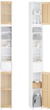 SoBuy Hoge Smalle Badkamerkast met Lade en 6 Verstelbare Planken – Wit 20x20x180cm, BZR34-BW