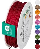 Halbach Zijden lint premium koord (rood) | breedte 2 mm lengte 50 m | Made in Germany & Öko-Tex gecertificeerd | glanzend satijnen koord van acetaat