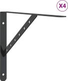 vidaXL Plankdragers - 4 stuks - 40x2,5x25 cm - Roestvrijstaal - Zwart