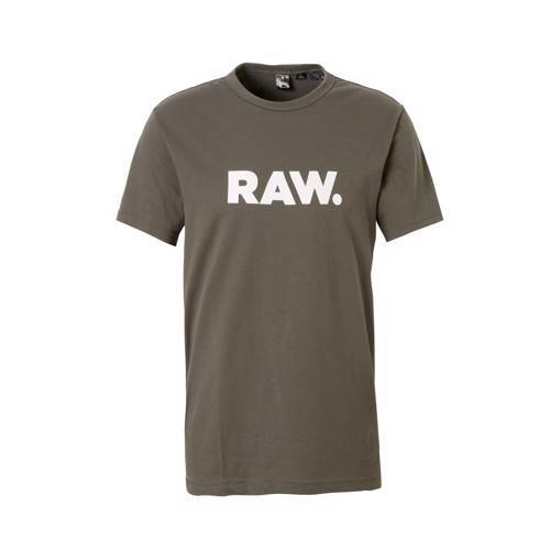 G-Star RAW Holorn T-shirt Donkergroen/wit