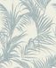 Rasch 314014 - Licht vliesbehang in crèmewit met grote palmbladeren in blauw uit de collectie Deco Style