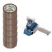 D.RECT Plakband Handafroller met 6 Bruine Rollen Verpakkingstape 50m x 48mm