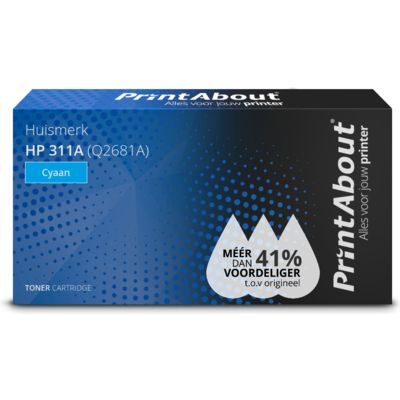 PrintAbout Huismerk HP 311A (Q2681A) Cyaan Toner | Compatibel