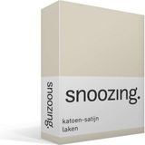 Snoozing Katoen-satijn Laken Lits-jumeaux 240x260 cm Ivoor