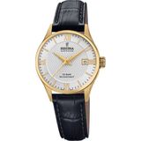 Festina F20011/1 Dames Polshorloge Zwart Leer Saffierglas 10 ATM