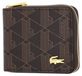 LACOSTE The Blend Compact Zip Wallet Mono Slate Black Shitake brun foncé