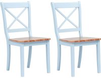 vidaXL Eetkamerstoelen 2 stuks massief rubberwood grijs en naturel